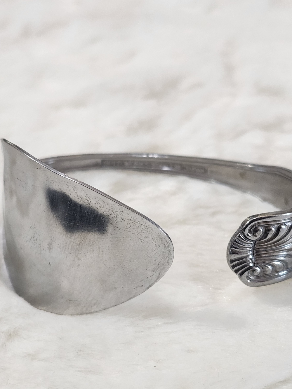 Vintage Silver  Spoon Cuff Bracelet - Stainless